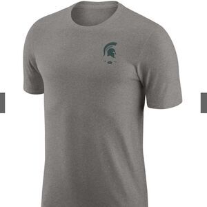 Nike Michigan State Spartans Logo‎ 2-Hit Tri-Blend T-Shirt Heather Gray XL NWT
